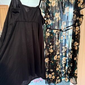 Torrid Size 3 - 2 piece Floral Black Sheer Dress, Midi